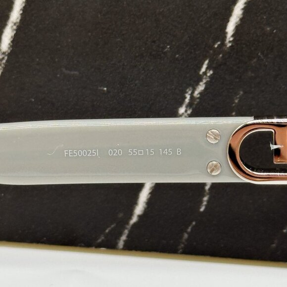 NEW FE50025I 020 FENDI EYEGLASSES SHINY GREY UNISEX EYEWEAR FENDI - Picture 8 of 10